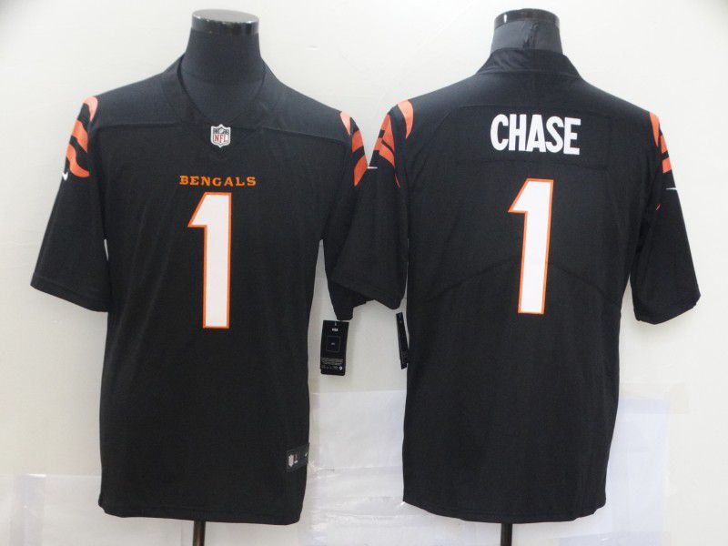 Men Cincinnati Bengals #1 Chase Black Nike Vapor Untouchable Limited 2021 NFL Jersey